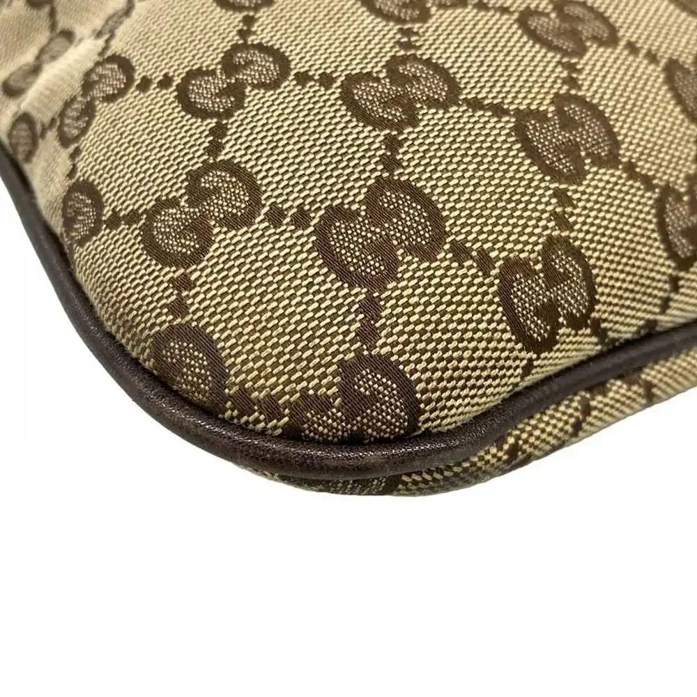 Gucci GG/New Britt Handbag 169947 Beige Dark Brown Jacquard Leather